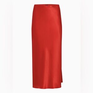 Aritzia Magnetic Silk Skirt Flashing Red Small NWT